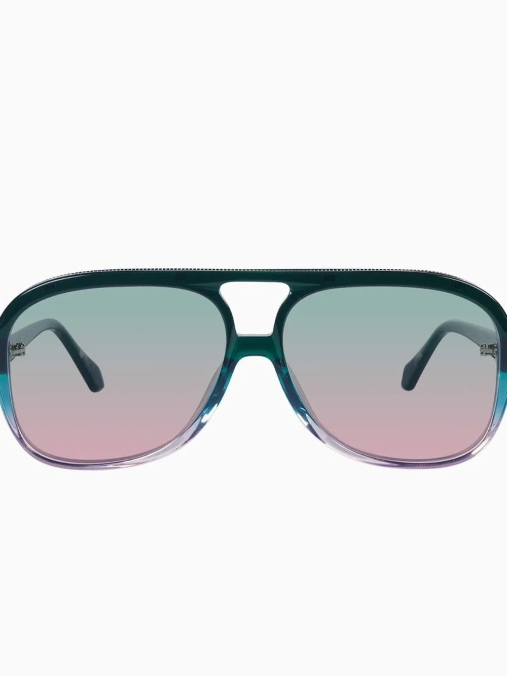 VALLEY Gradient Aviator Sunglasses - Green to Pink